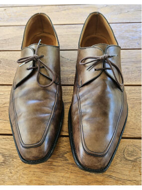 John Lobb Oakham 2-Eyelet Derby Museum Calf Brown Shoes Sz 10 1/2 EE